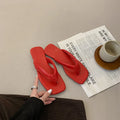 Women's Candy Color Clip Toe Flip Flops – Beach Flat Slippers