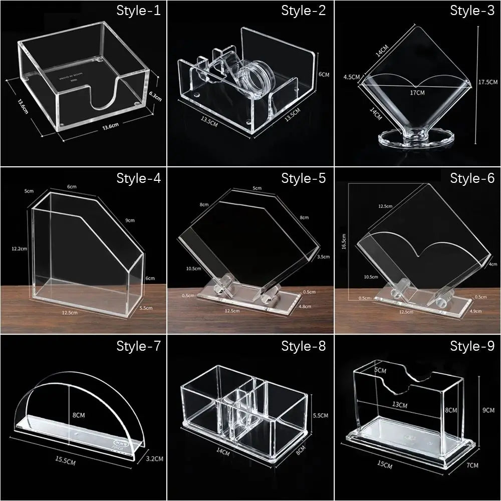 Fashion Transparent Acrylic Napkin Holder Sturdy Desktop Upright
