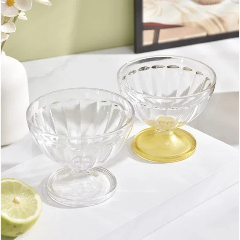 Transparent Salad Plates Clear Plastic Bowl Dessert Shake Goblet