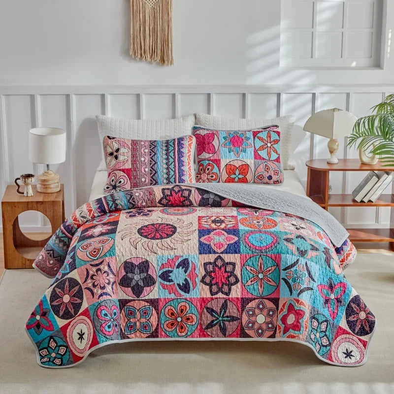 Oversized California King Quilt – Rustic Plaid Lightweight Bedspread