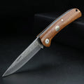 XUAN FENG Damascus Folding Knife – D2 Carbon Steel, 58–61 HRC