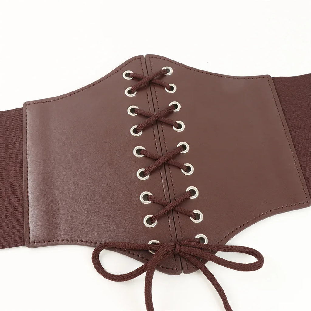 Faux Leather Corset Women Lace Up Sexy Body Shapewear Goth Clothing