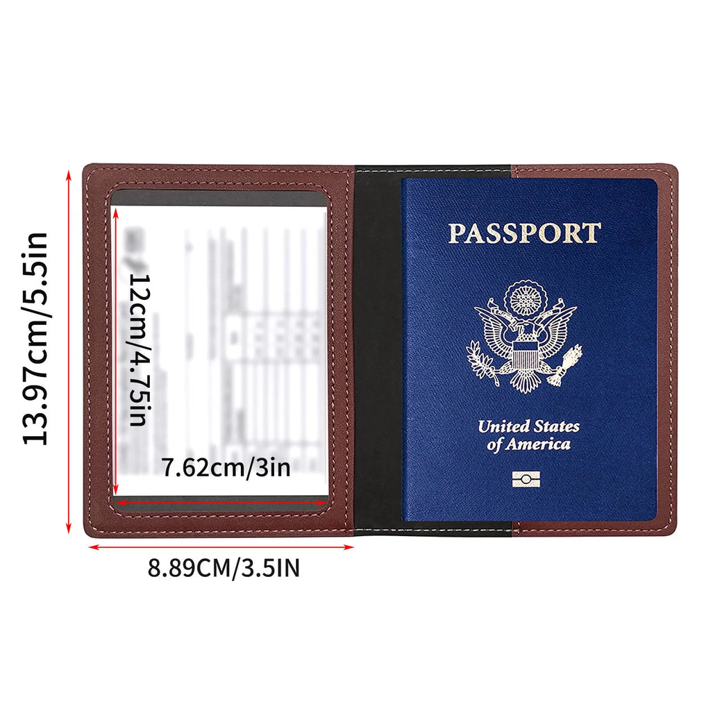 Leather Passport Holder Wallet – Unisex Travel Card Cover