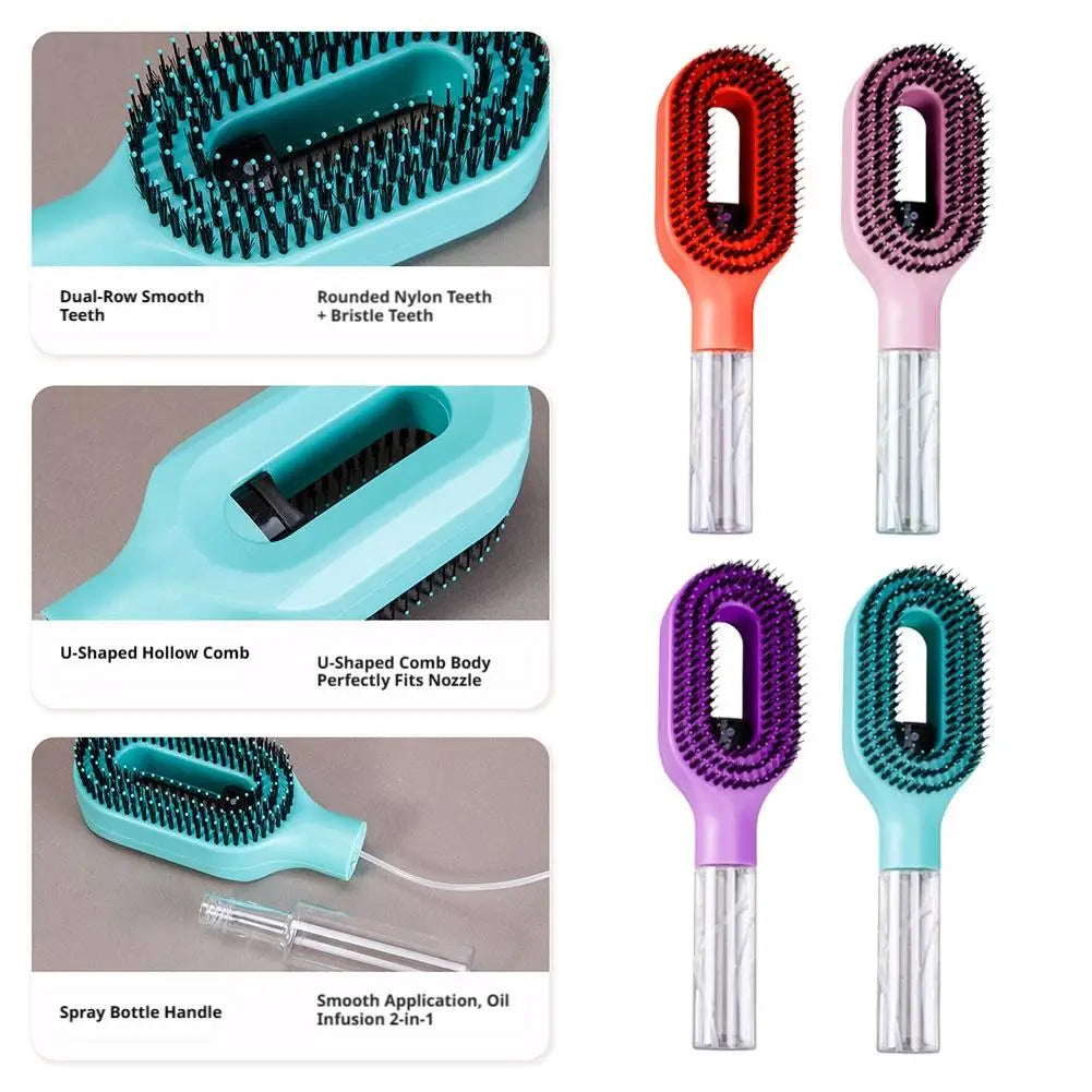 Portable Hair Styling Cleaning Spray Comb Hair-smoothing Frizz
