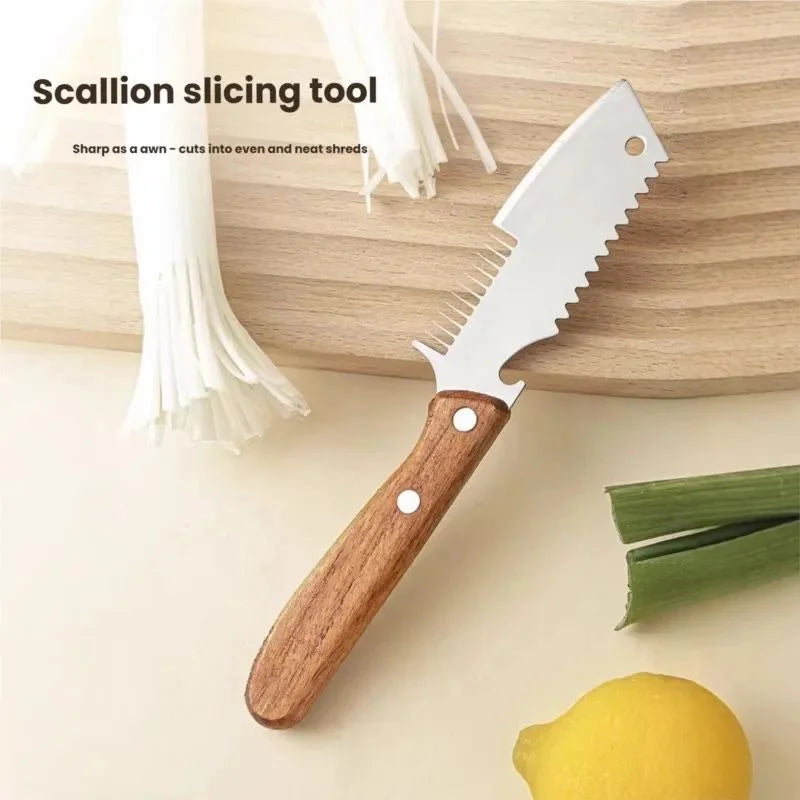 Stainless Steel Scallion Cutter & Multi-Function Kitchen Slicer