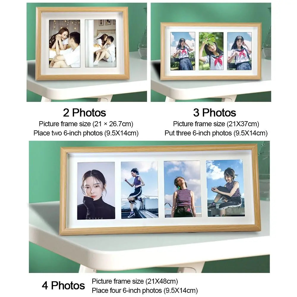 Modern 6-Inch Wooden Collage Photo Frame | Desktop Stand