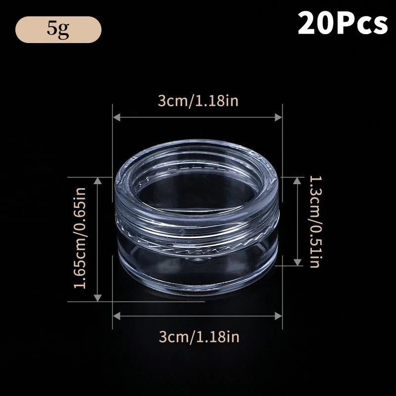 Empty Cosmetic Cream Jars Clear Plastic 3g–20g | 20–50 Pack
