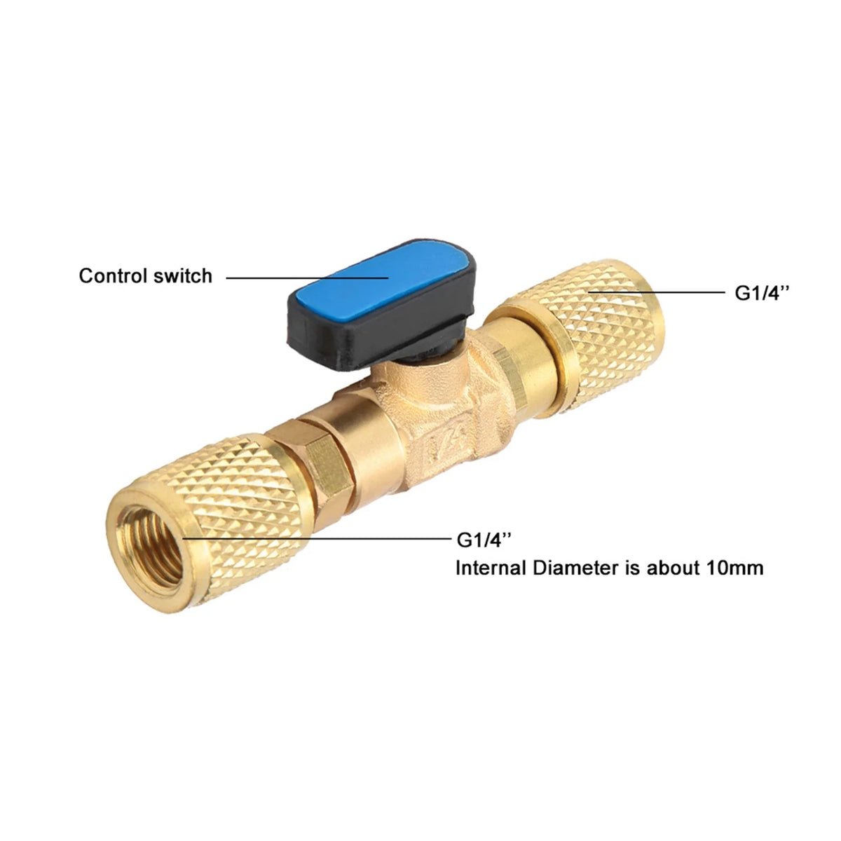 Ball Valve Refrigeration Connector Brass Adapter Refrigerant G1 4''