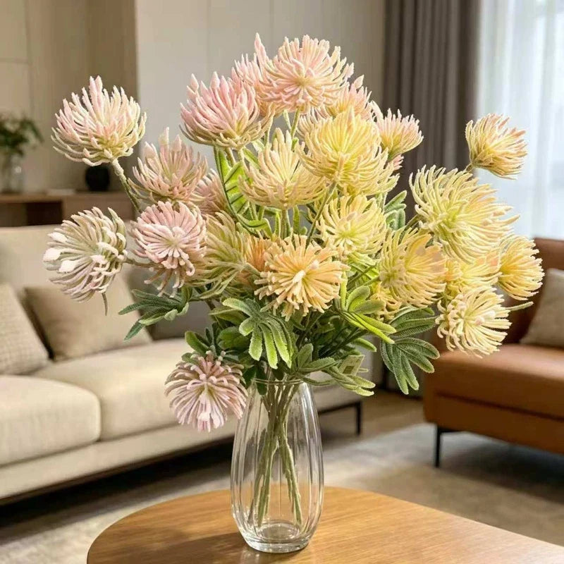 Artificial Crab Claw Chrysanthemum Faux Flower Bouquet | Home Decor