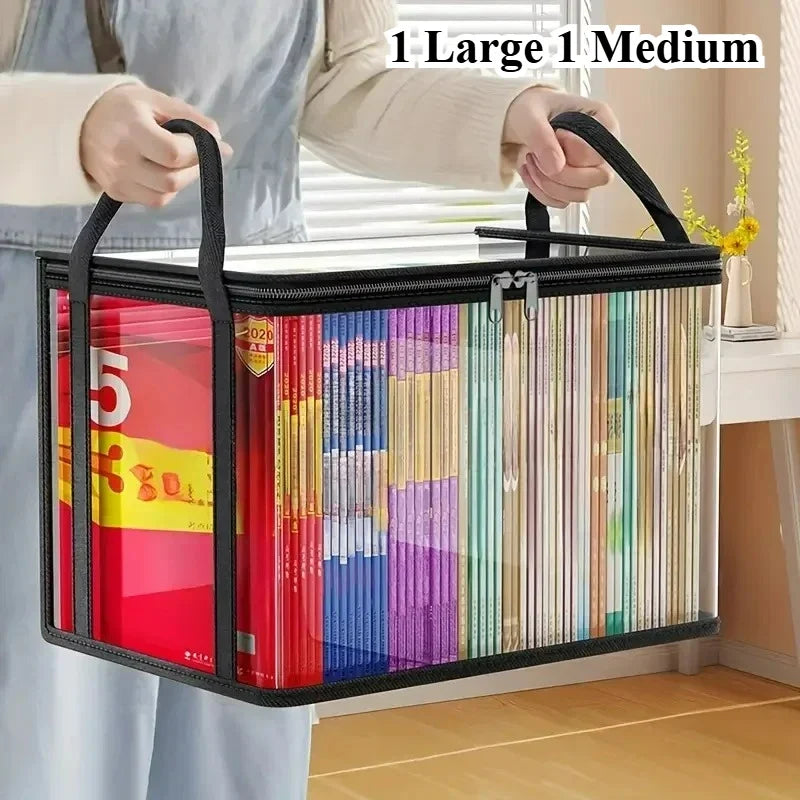 Clear PVC Storage Box Flip-top View Window Multi-use Organizer Toy