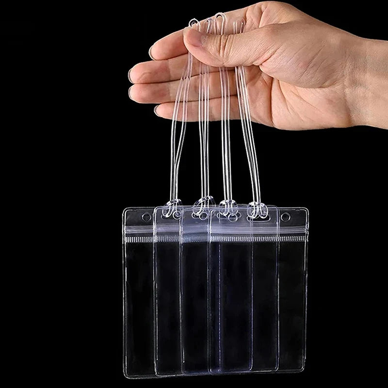 50-Pack Clear PVC Luggage Tag Loops – ID Label Strap Holders