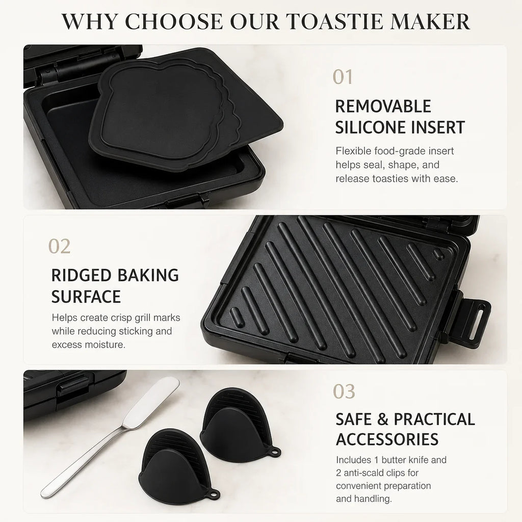 Microwave Sandwich Maker & Toastie Grill Pan with Silicone Mitts
