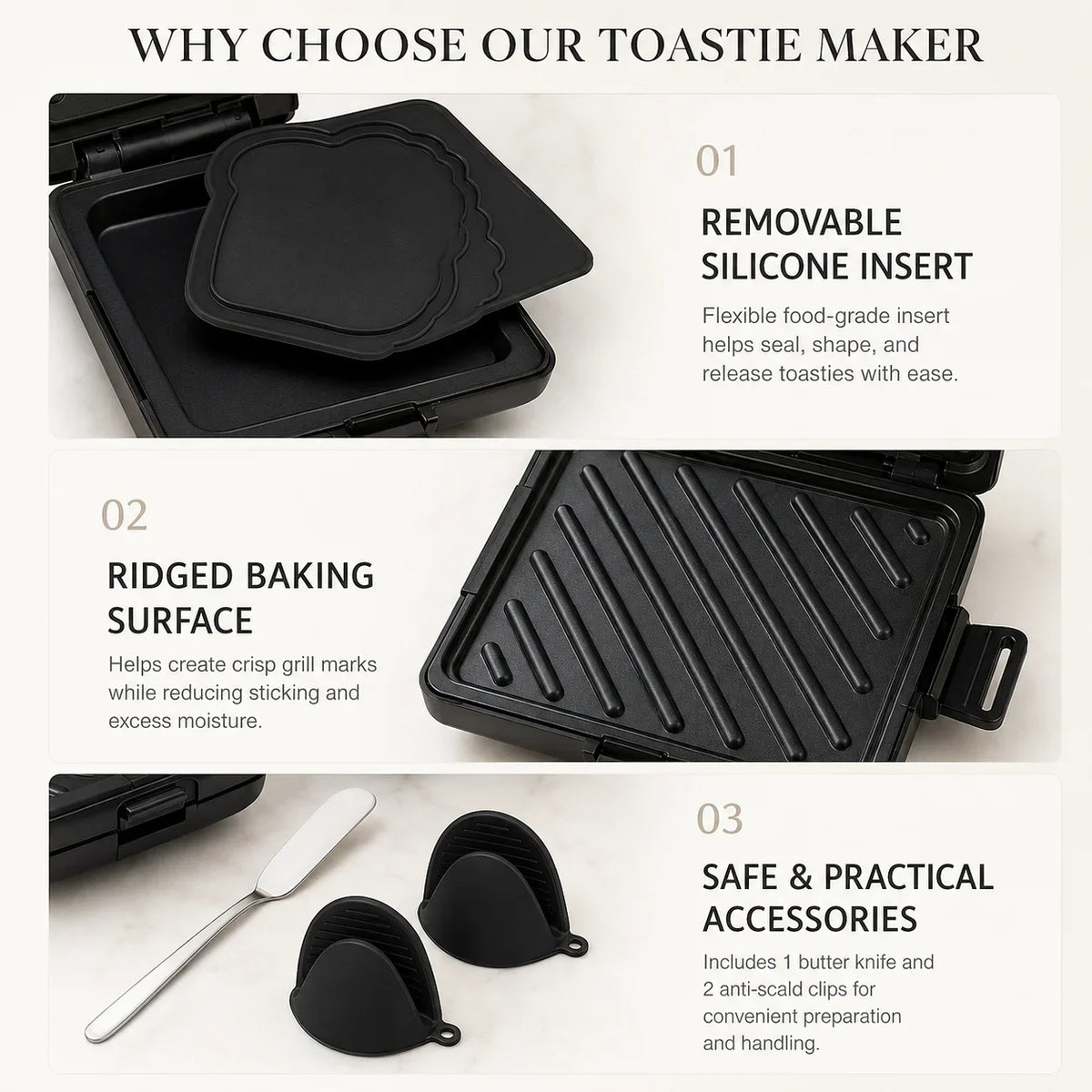 Microwave Sandwich Maker & Toastie Grill Pan with Silicone Mitts