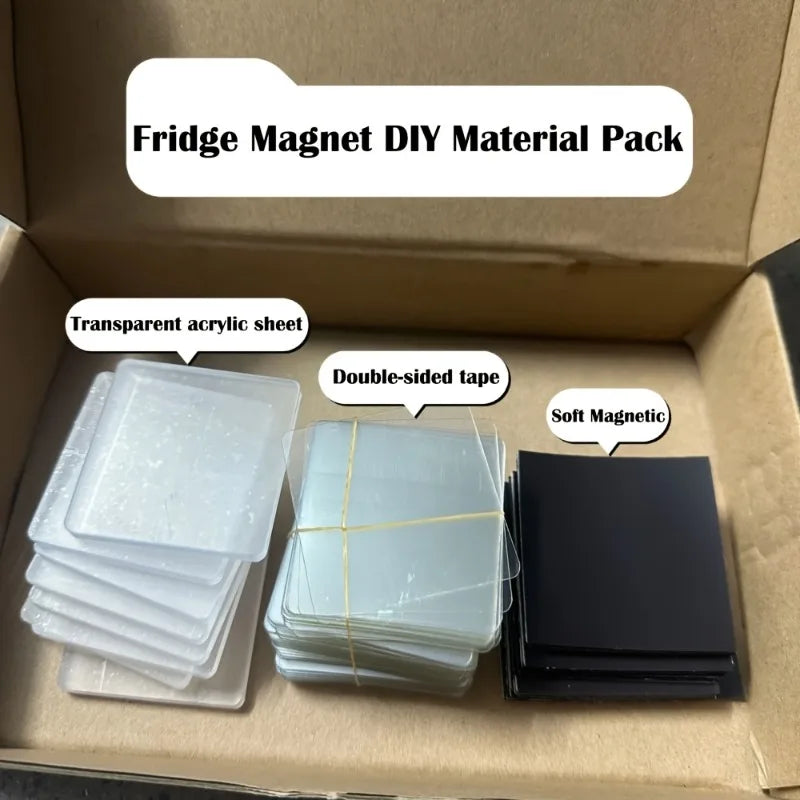 90pcs Transparent Magnetic Photo Frames | DIY Fridge Magnets