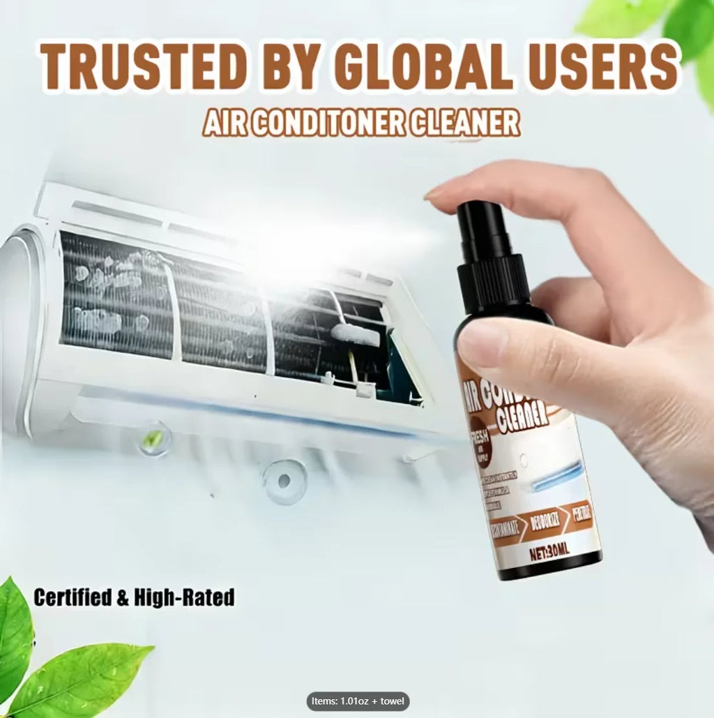 AC Cleaner Spray with Towel – Air Conditioner Odor Eliminator