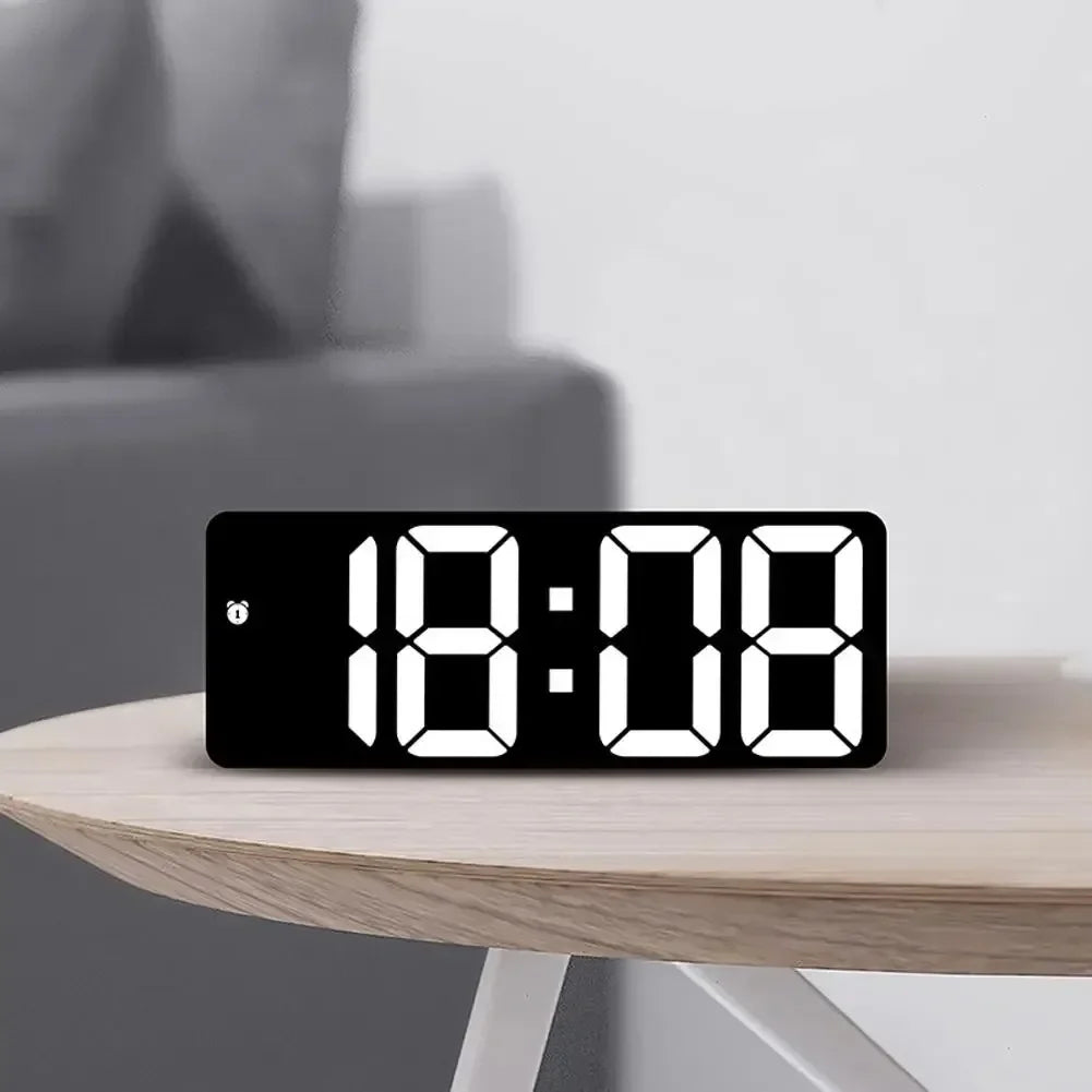 LED Digital Alarm Clock – Voice Control & Brightness Adjust
