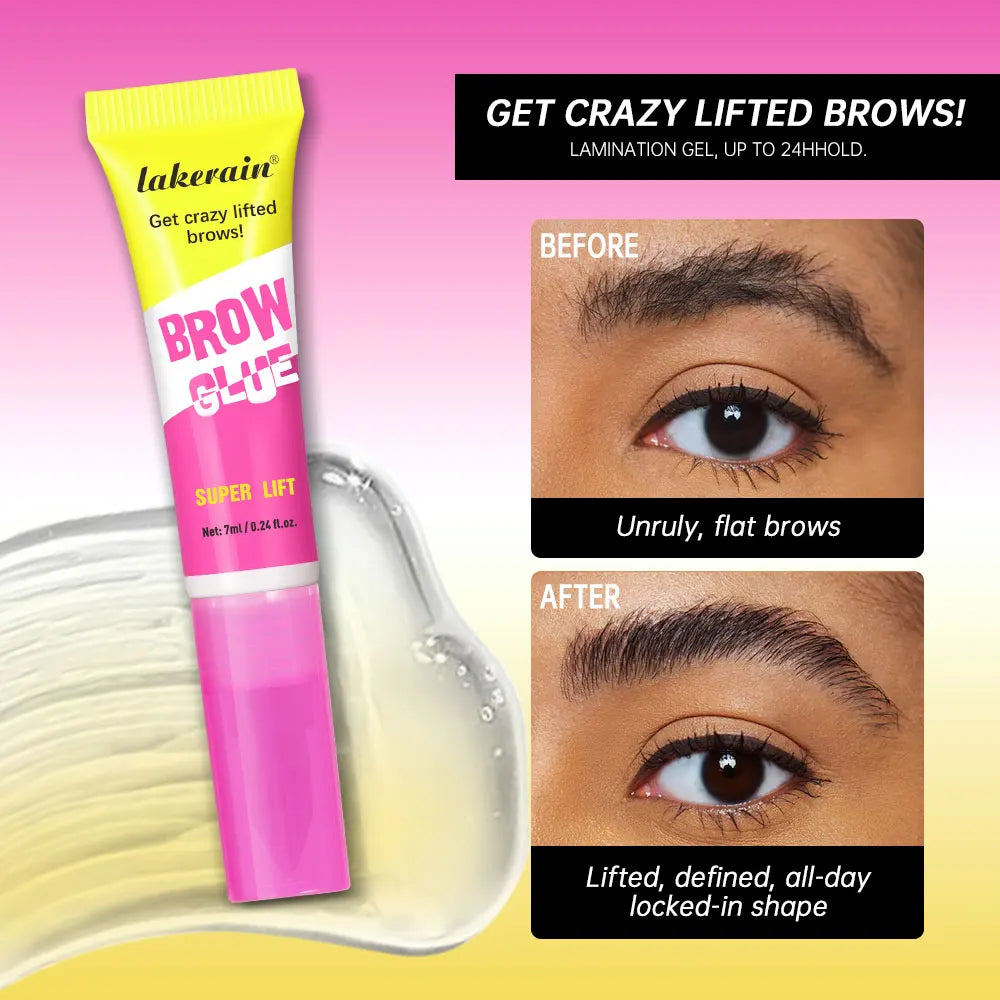 Brow Lamination Gel – Strong Hold, Built-In Comb, Clear