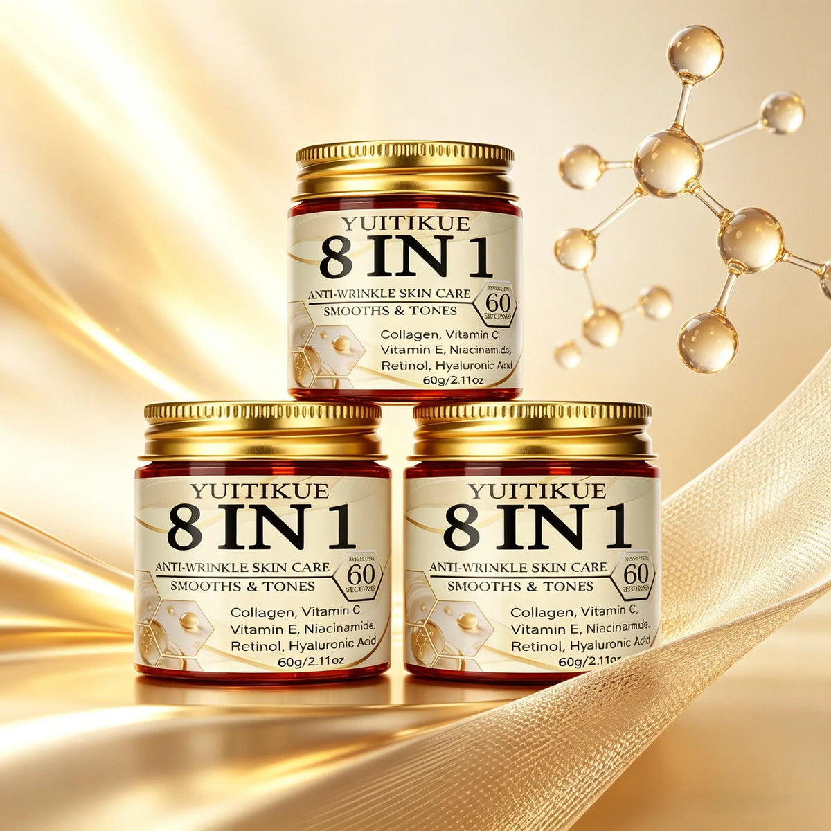 YUITIKUE 8-in-1 Face Cream – Collagen, Retinol & Hyaluronic Acid