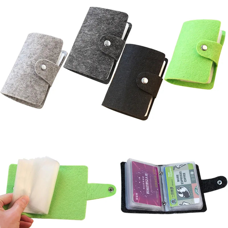 Vintage Felt Card Wallet – Unisex ID & Credit Card Holder