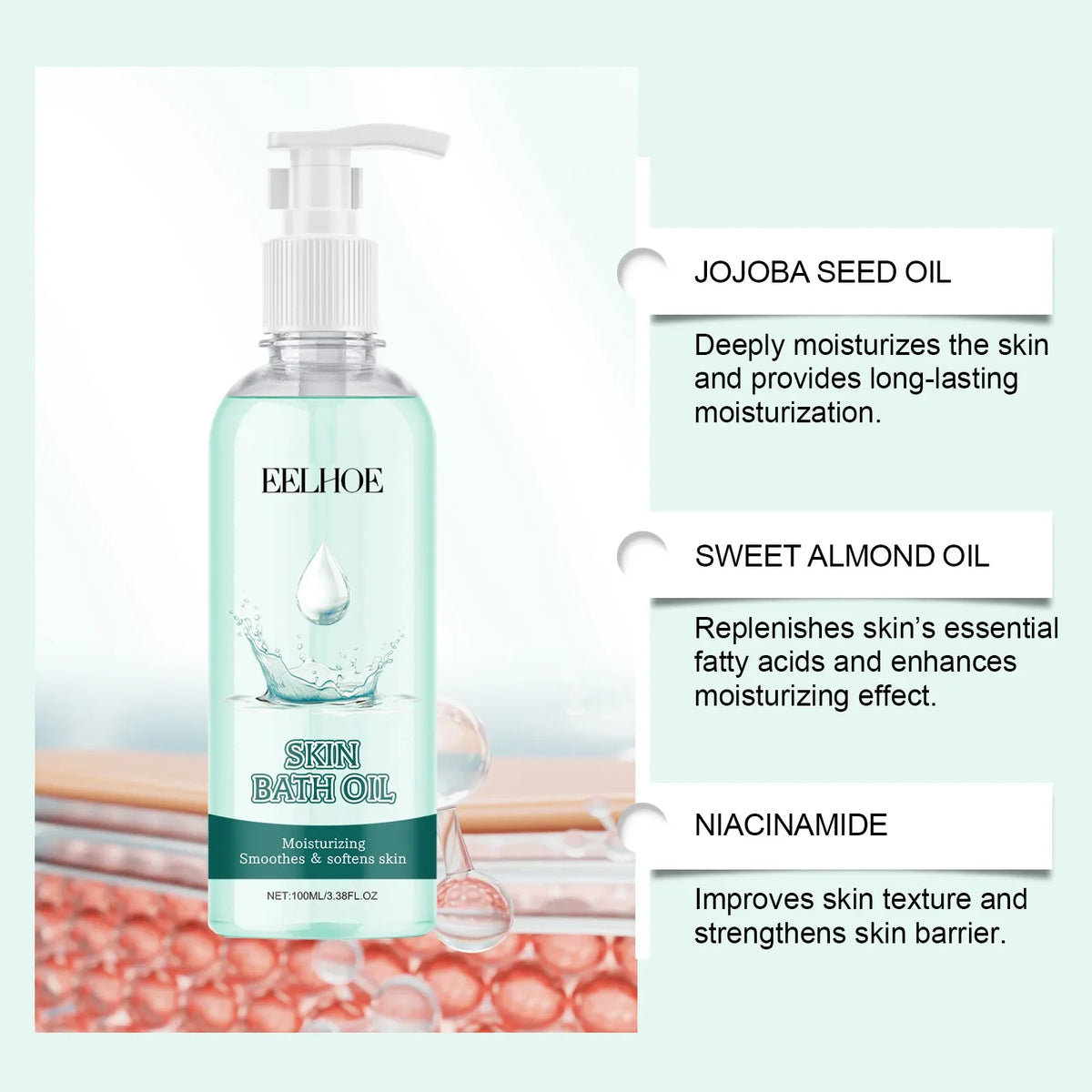 EELHOE Nicotinamide Bath Oil | Brightening Moisturizing Body Oil