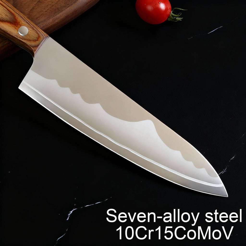 Japanese Seiko Sushi Chef Knife – Wave Edge Carbon Steel & Gift Box