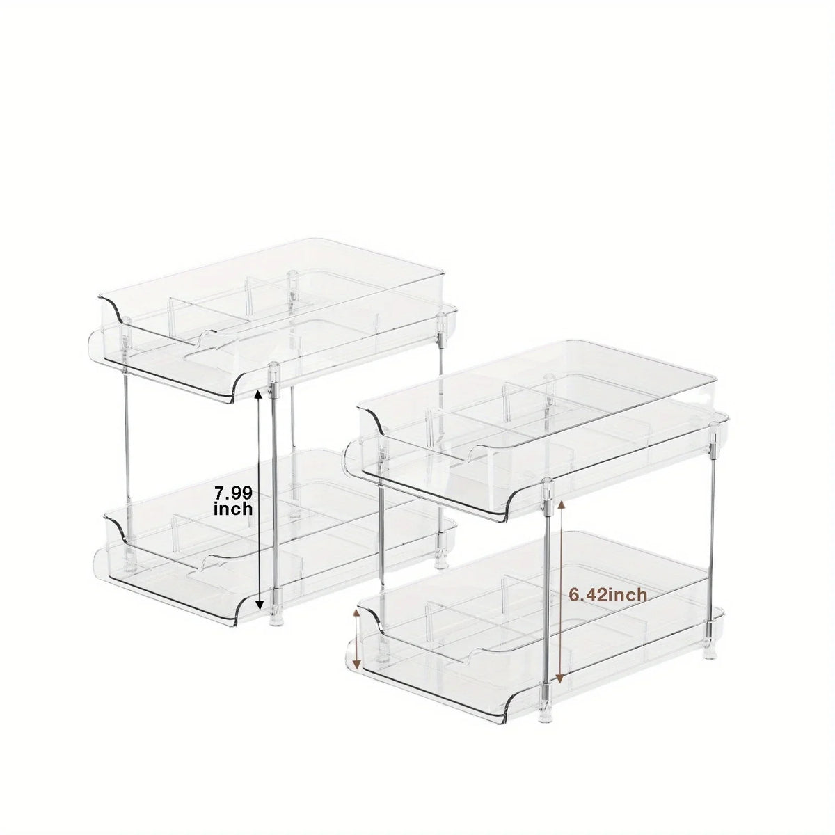 2 Tier Under Sink Organizer Sliding Cabinet Basket Drawer Storage