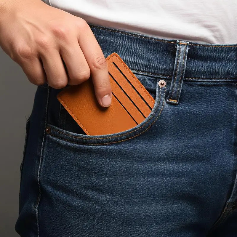 Minimalist Slim PU Card Holder – 6-Slot Pocket Wallet Case