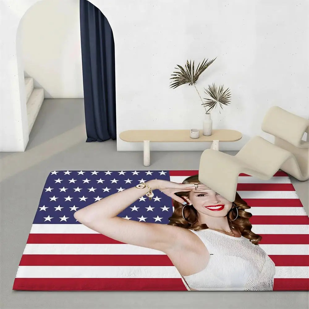 Lana Del Rey Fan Flannel Floor Mat – Non-Slip Soft Plush Rug