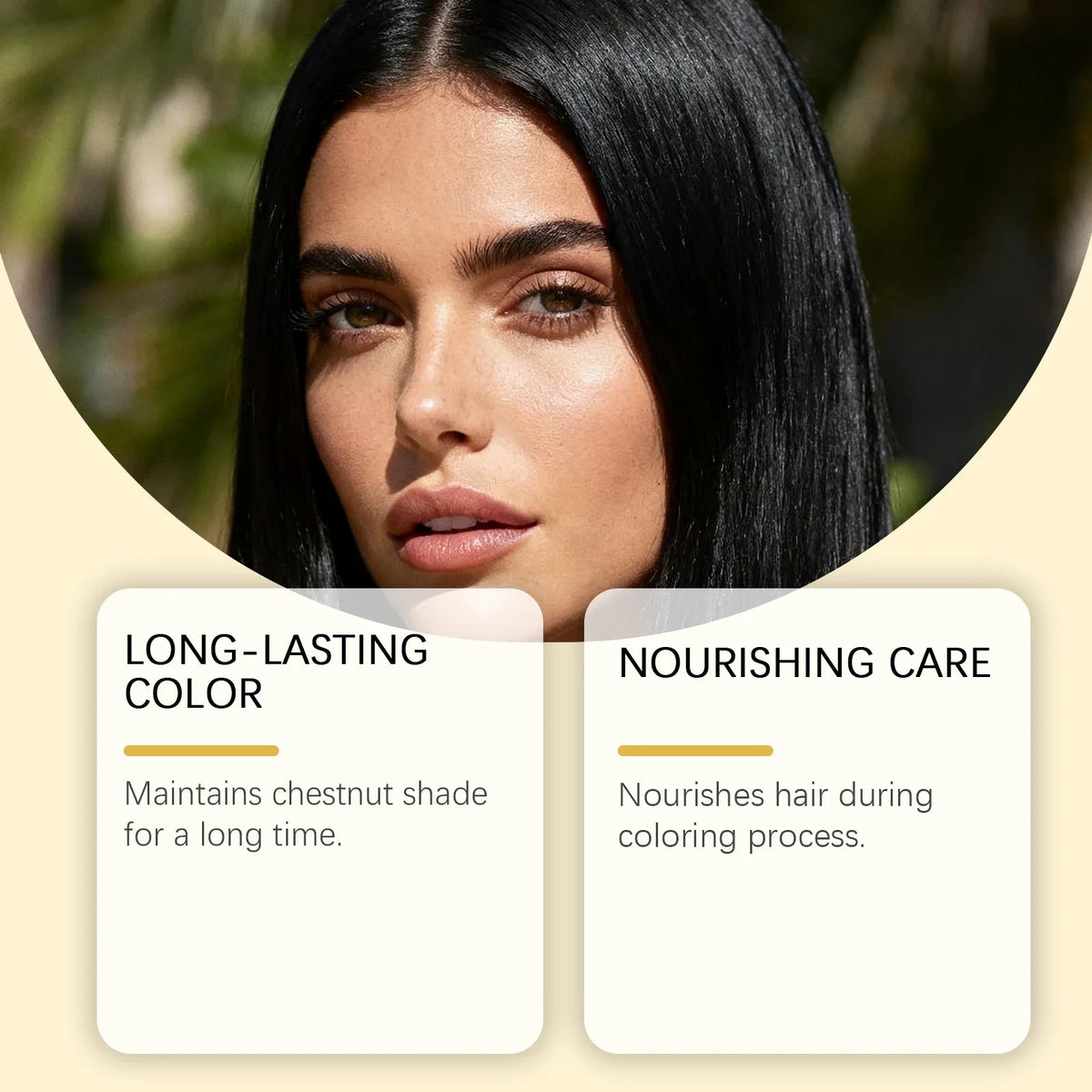 Hair Dye Shampoo Natural Black Chestnut Even Coloring Repair Gray