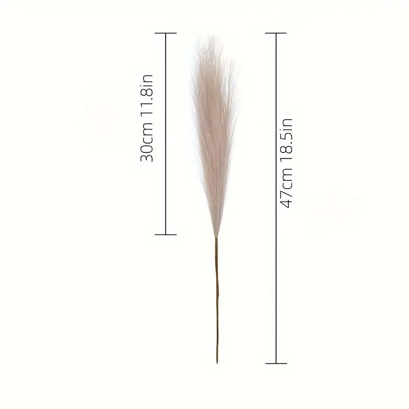 10-Piece Faux Pampas Grass Stems – Boho Farmhouse Vase Decor