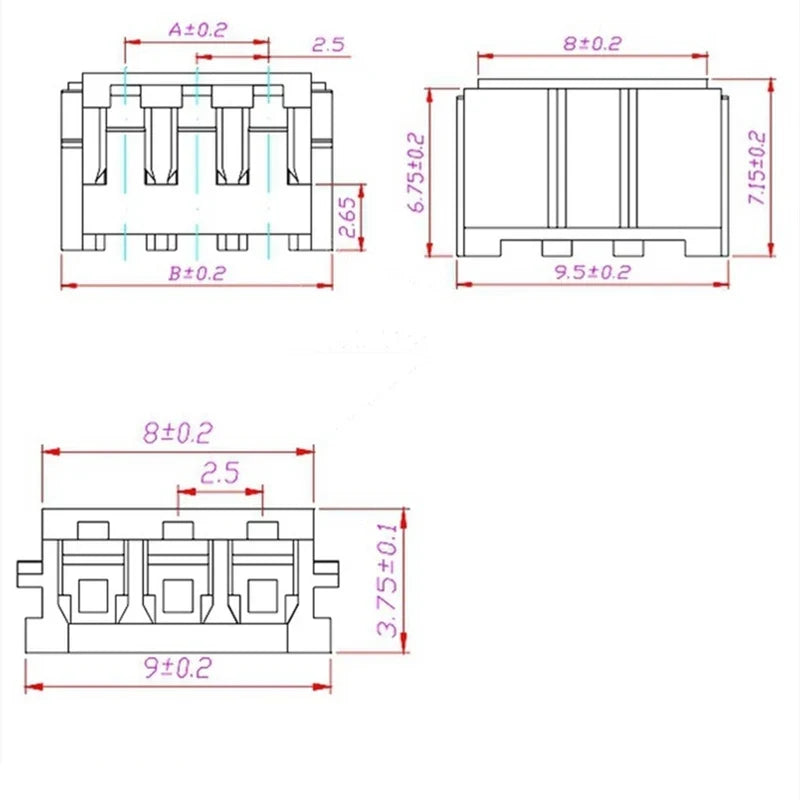 EH Pitch 2 3 4 5 6 7 8 9 10 Pin Female Plug Connector Wire 15 Single