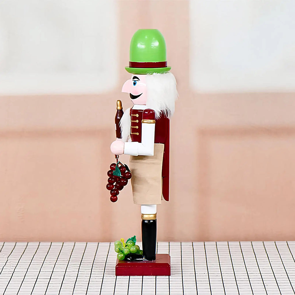 Wooden Nutcracker Christmas Figurine | Winemaker Holiday Décor
