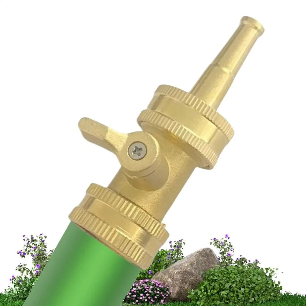 Brass Garden Hose Nozzle – Adjustable Rust-Resistant Sprayer