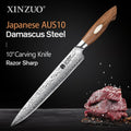 XINZUO 10-Inch Damascus Carving Knife | 67-Layer AUS10 Steel