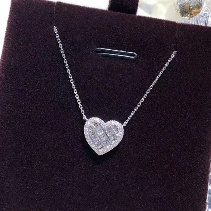 Huitan CZ Pendant Necklace – Women's Wedding Fashion Jewelry
