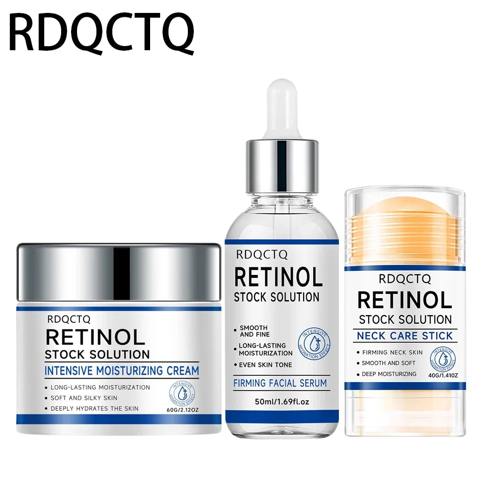 Retinol Serum, Moisturizing Cream & Neck Stick 3-Piece Set