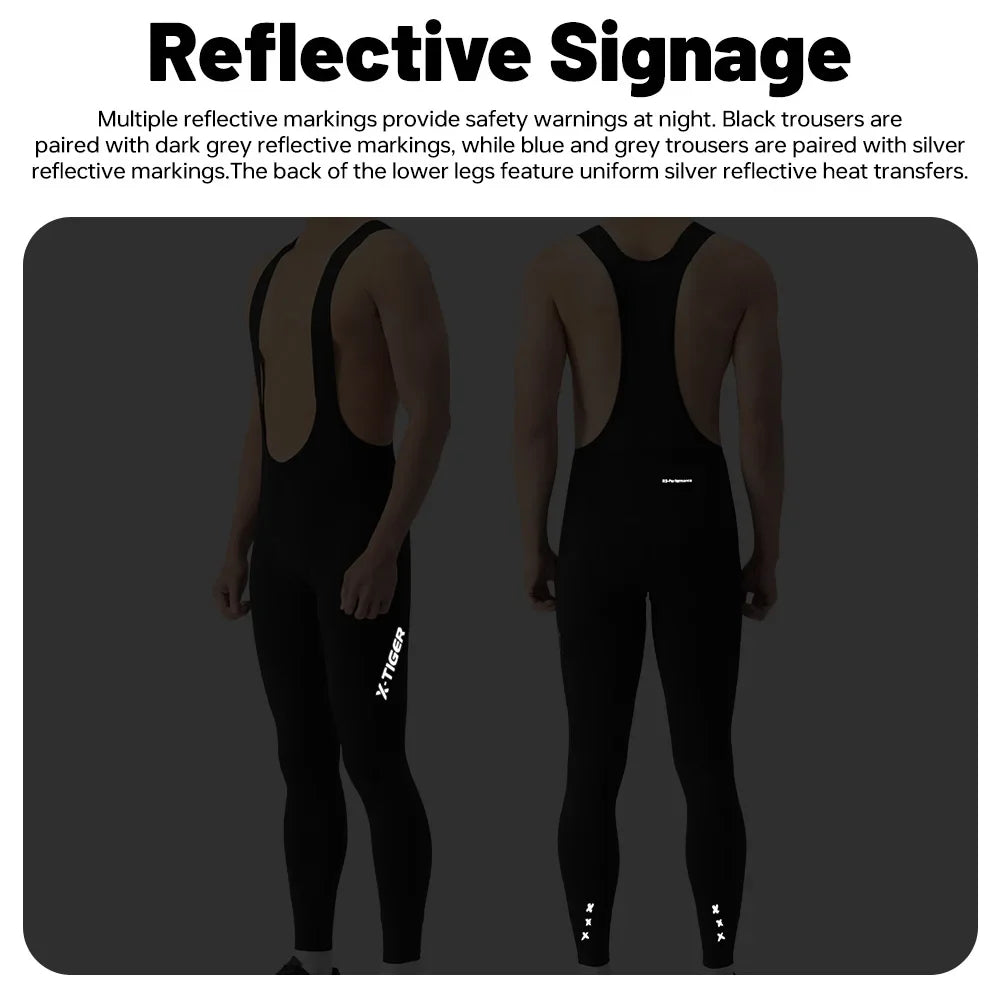 X-TIGER Men's 120-Density Padded Cycling Bib Tights | 8-Hour Ride