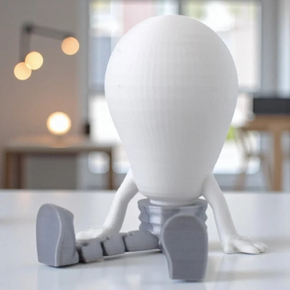 3D Printed Glow-in-the-Dark Bulb Figurine Desktop Ornament