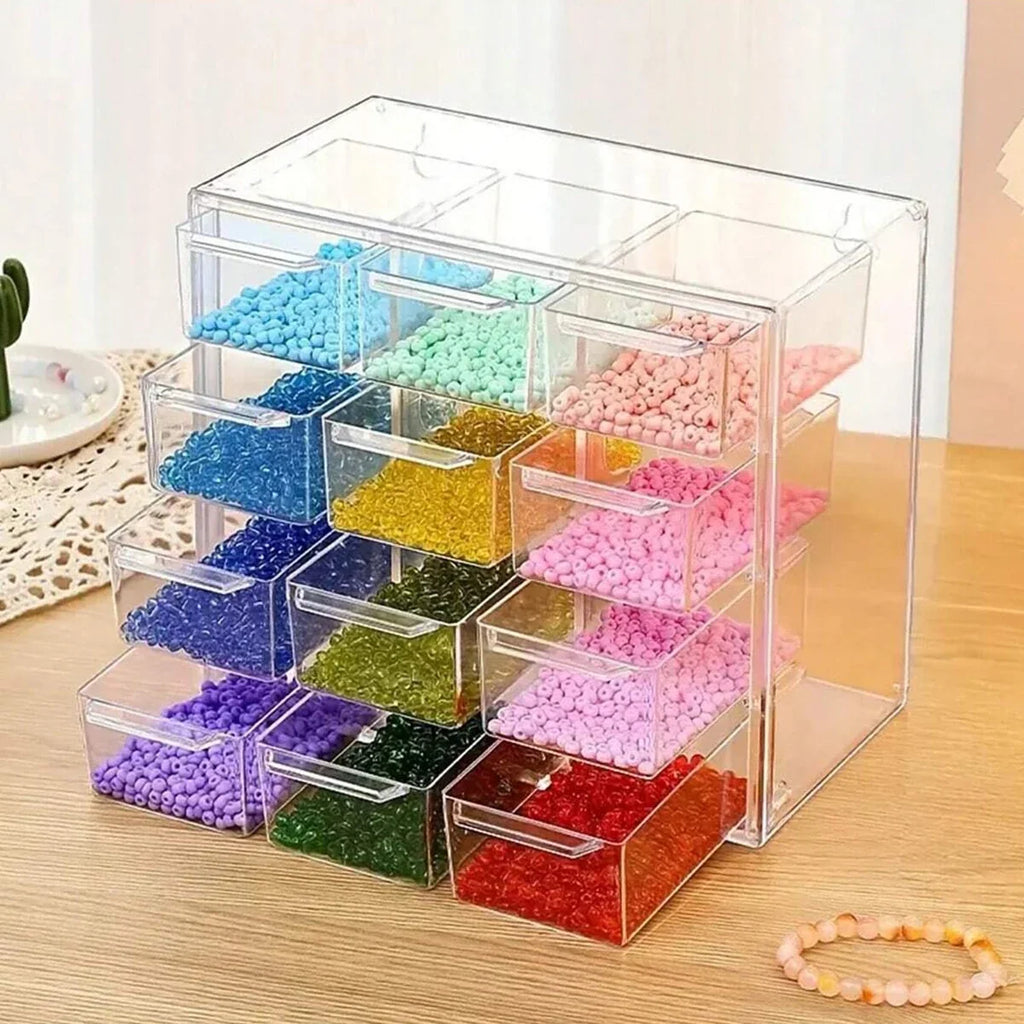 Acrylic Large Capacity Drawer Transparent Divided Beaded Storage Box
