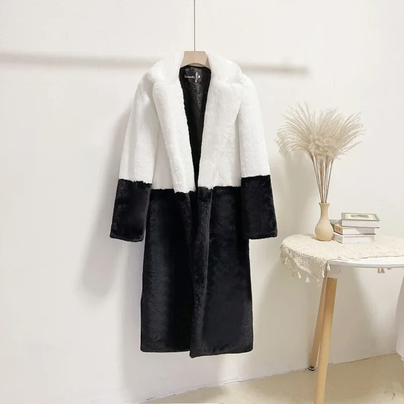 Women's Faux Fur Long Plush Coat – Plus Size S–5XL Winter