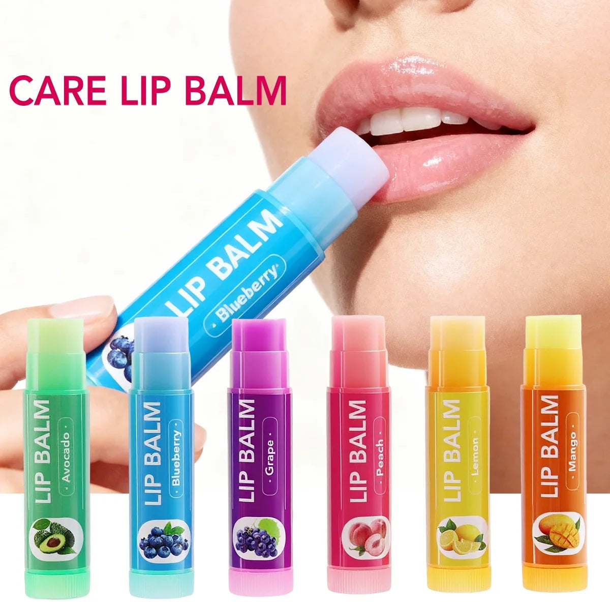 YURHERSU 6-Piece Fruit Lip Balm Set – Fun Gift for Girls