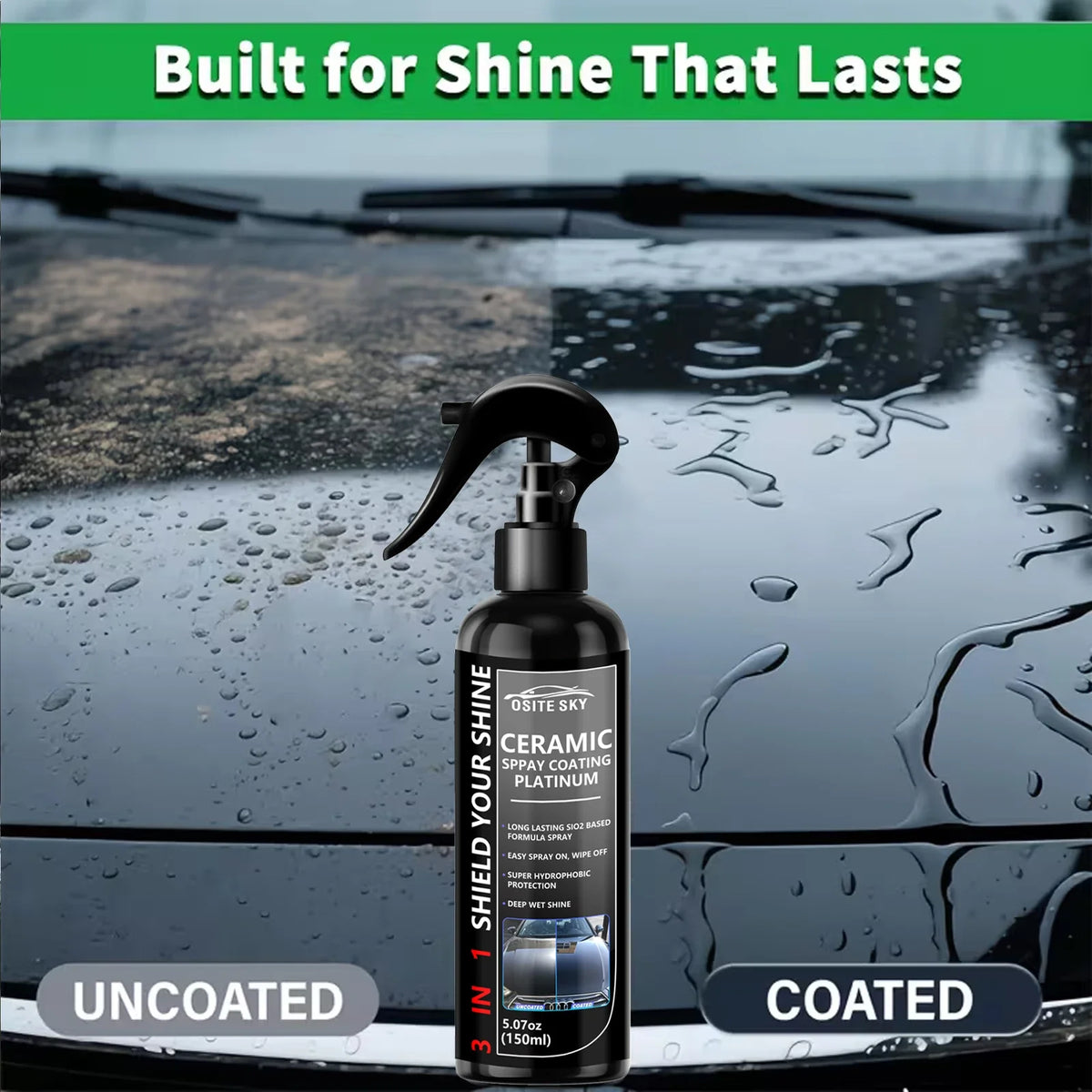 3-in-1 Ceramic Nano Coating Liquid – Car Paint Polish & Protection