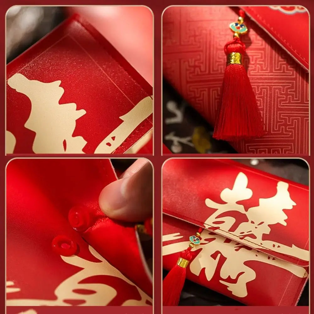 Chinese New Year Red Envelope Hongbao | PU Leather & Cloth