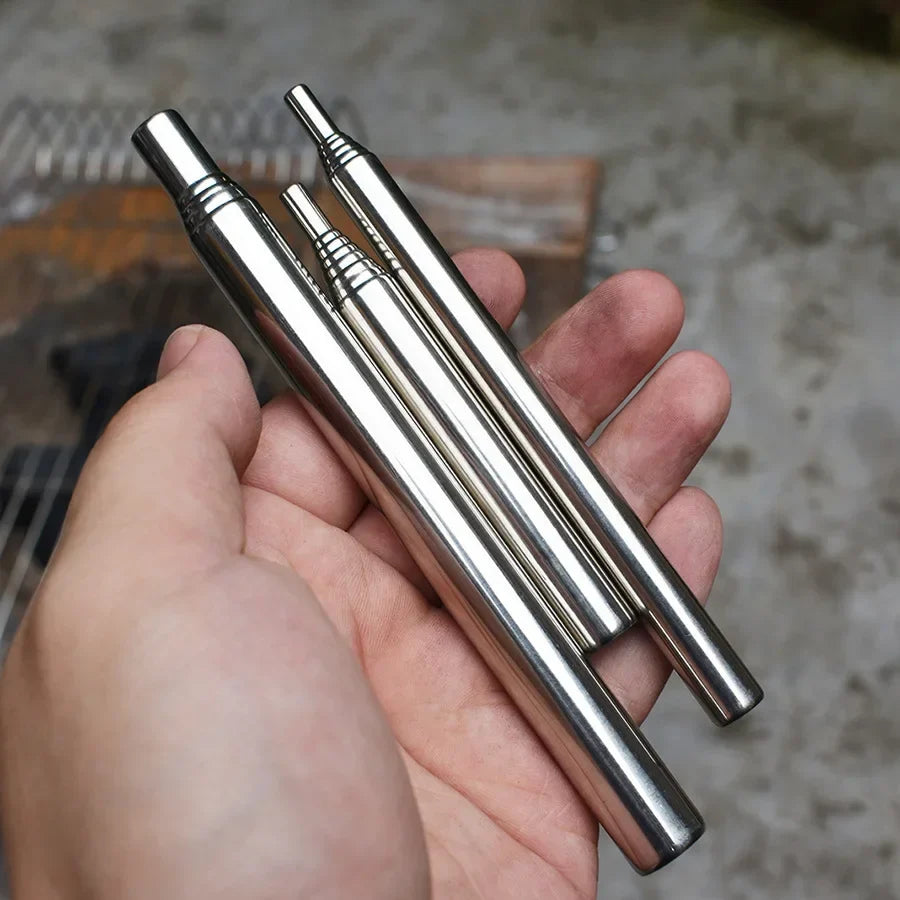Retractable Stainless Steel Blow Fire Tube | Camping Fire Starter