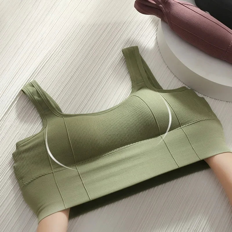 Women's Wire-Free Gathered Sports Bra | Breathable Gym Vest