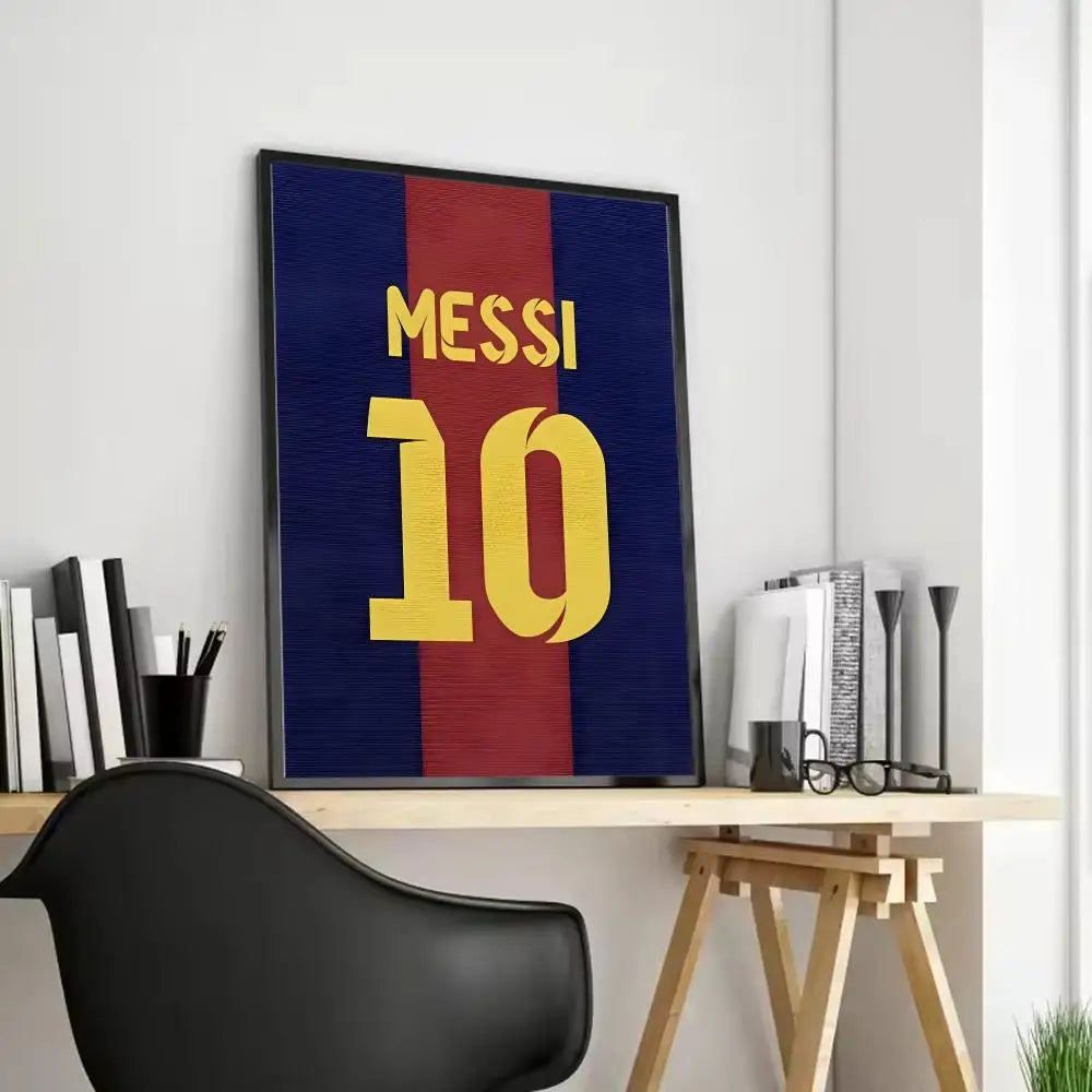 Football No.10 Messi Canvas Wall Art – Frameless Poster Print