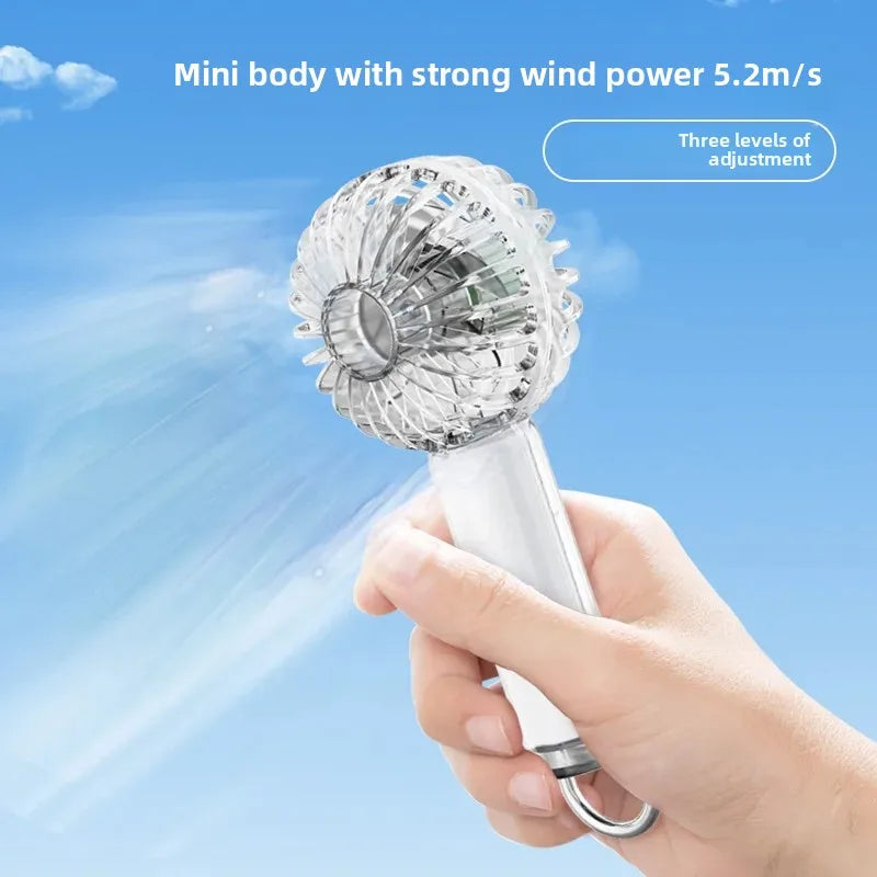 URGGU Mini Transparent USB Handheld Fan – Silent & Portable
