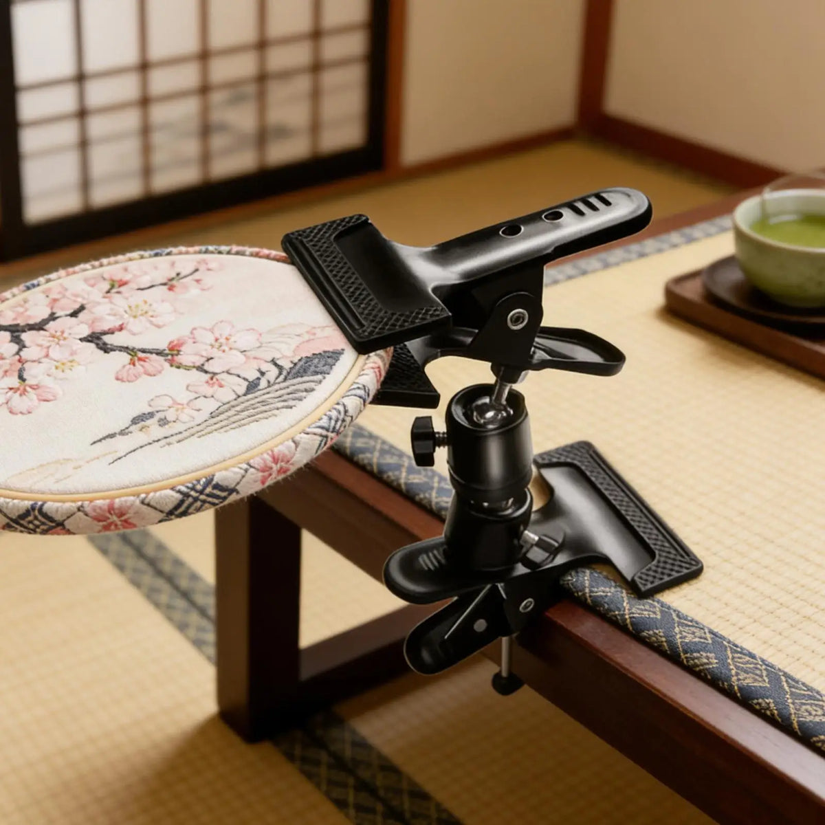 Adjustable Embroidery Hoop Stand – Portable Table Clamp