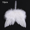 10 White Angel Wings Christmas Tree Ornaments | Feather Design