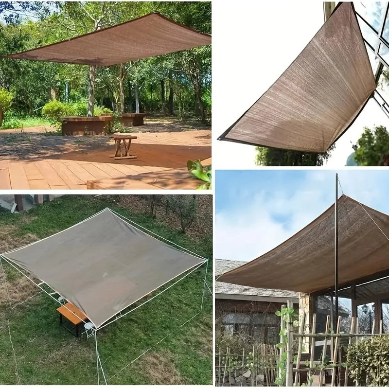 Outdoor Sun Shade Net – Brown HDPE UV Canopy | Multi-Size